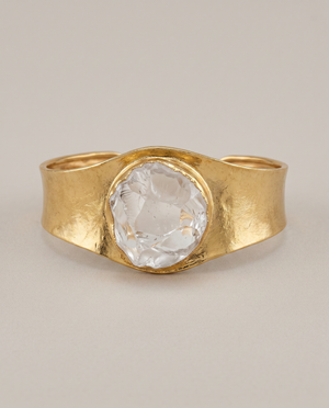 Cuff Clear Quartz 18K Gold Vermeil