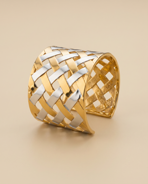 Tay Two-Tone Woven Ribbon Cuff