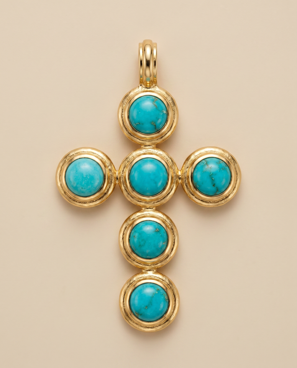 Tay Amazonite 6 Stone Cecilia Cross Pendant