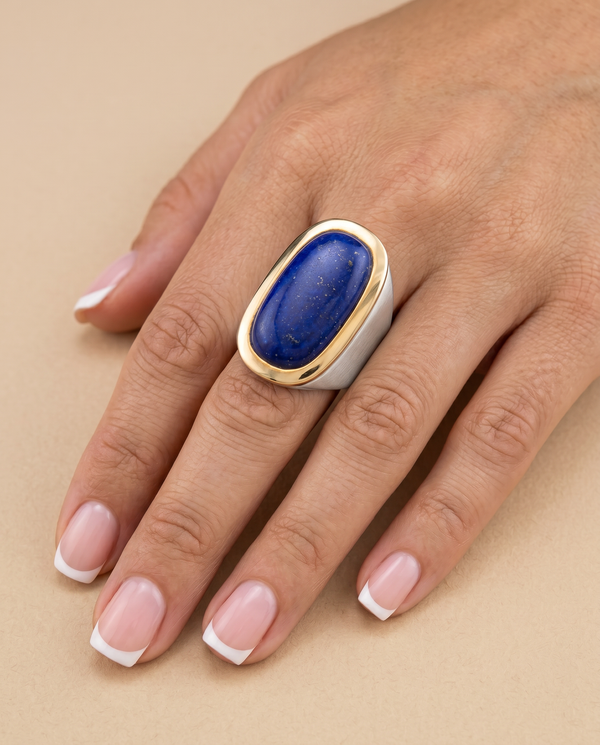 Tay Lapis Lazuli Set Long Debs Ring
