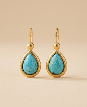 Tay Pear Shape Turquoise Eardrops