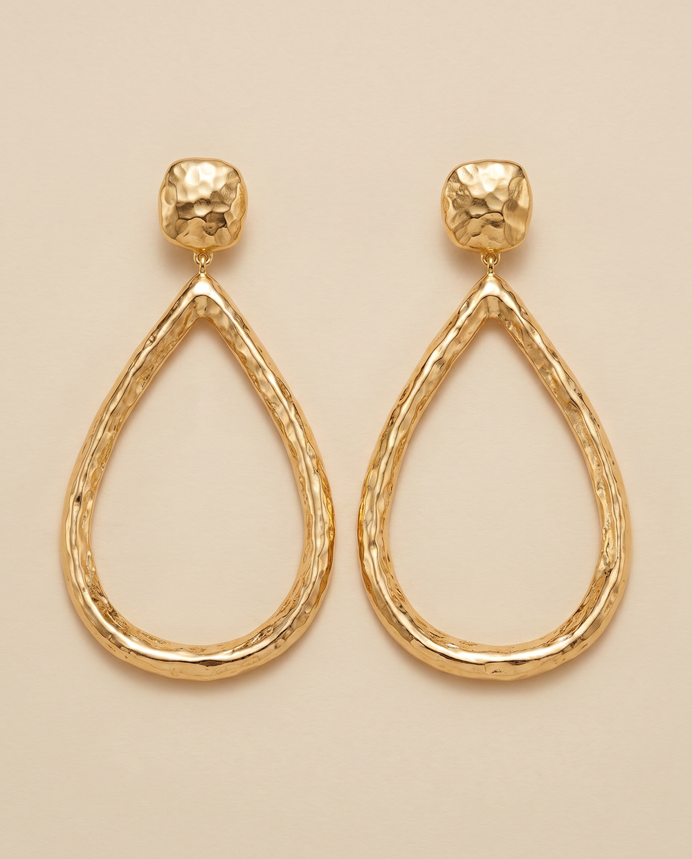 Tay Large Hammered Pear Shape Eardrops