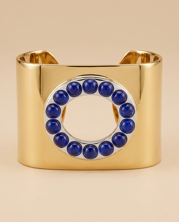 Tay Sapphire Set Clockface Square Cuff