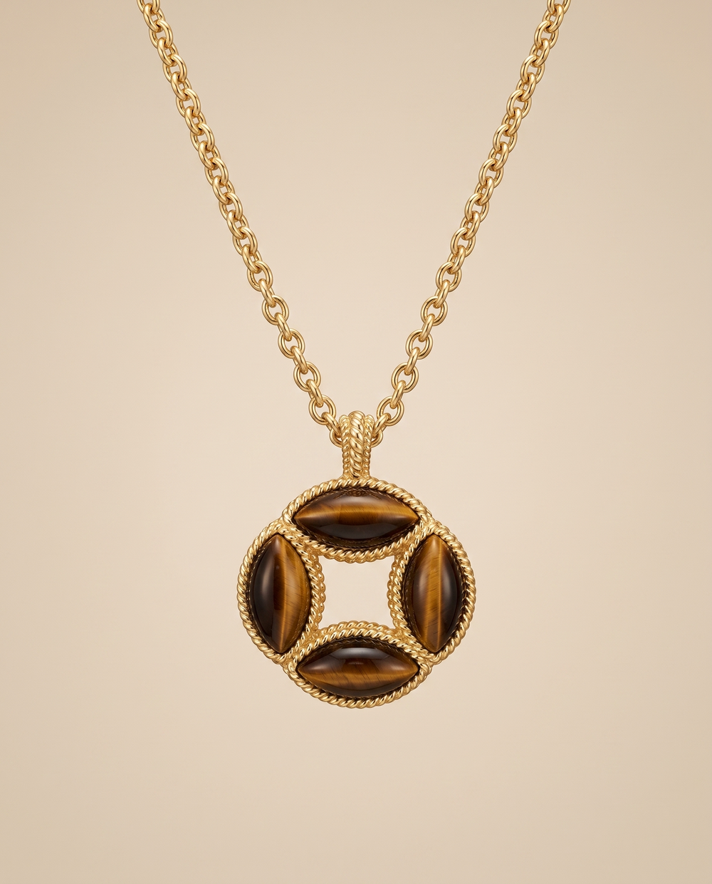 Tay Marquise Set Tiger's Eye Ropetwist Shippo Pendant
