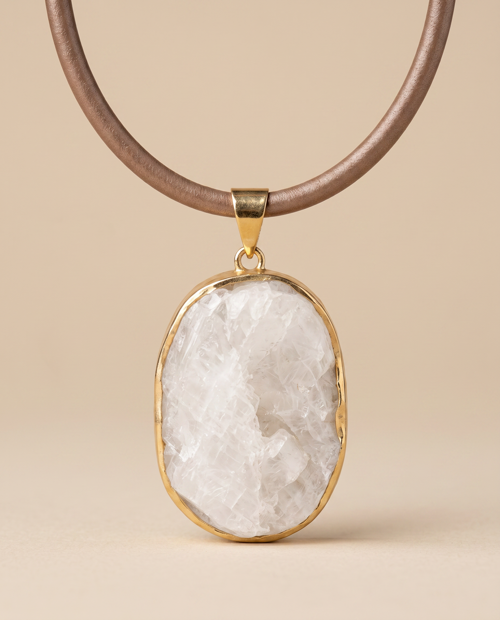 Lassanai Moonstone Pendant With Leather Strap