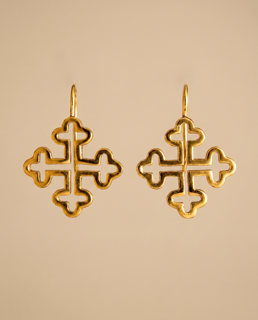Tay Twin Panel Coptic Cross eardrops