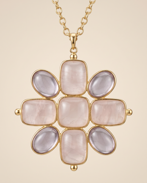 Tay Rose Quartz & Pale Amethyst Ode Pendant