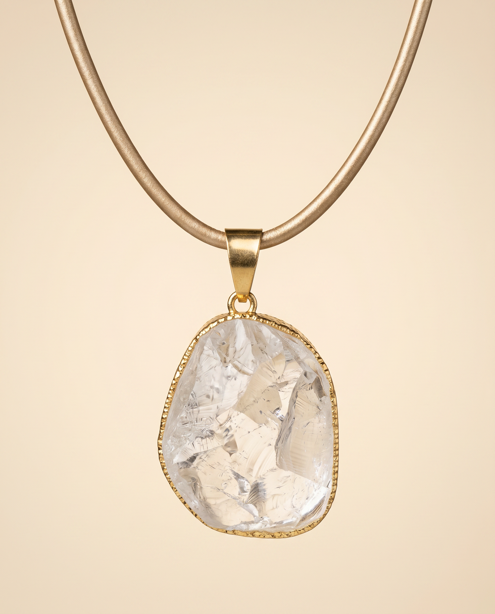 Lassanai Clear Quartz Pendant With Leather Strap