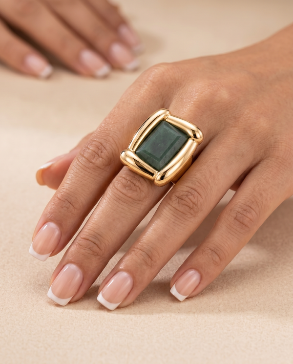 Tay Gemset Oblong Panel Ring