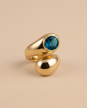 Tay London Blue Topaz Set Suzanne Ring