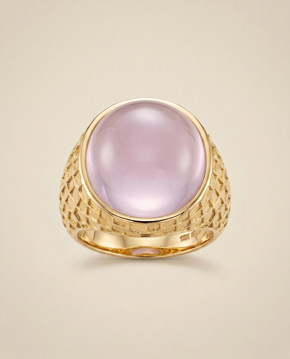 Tay Pale Amethyst Set Chiselled Ring