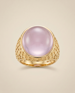 Tay Pale Amethyst Set Chiselled Ring