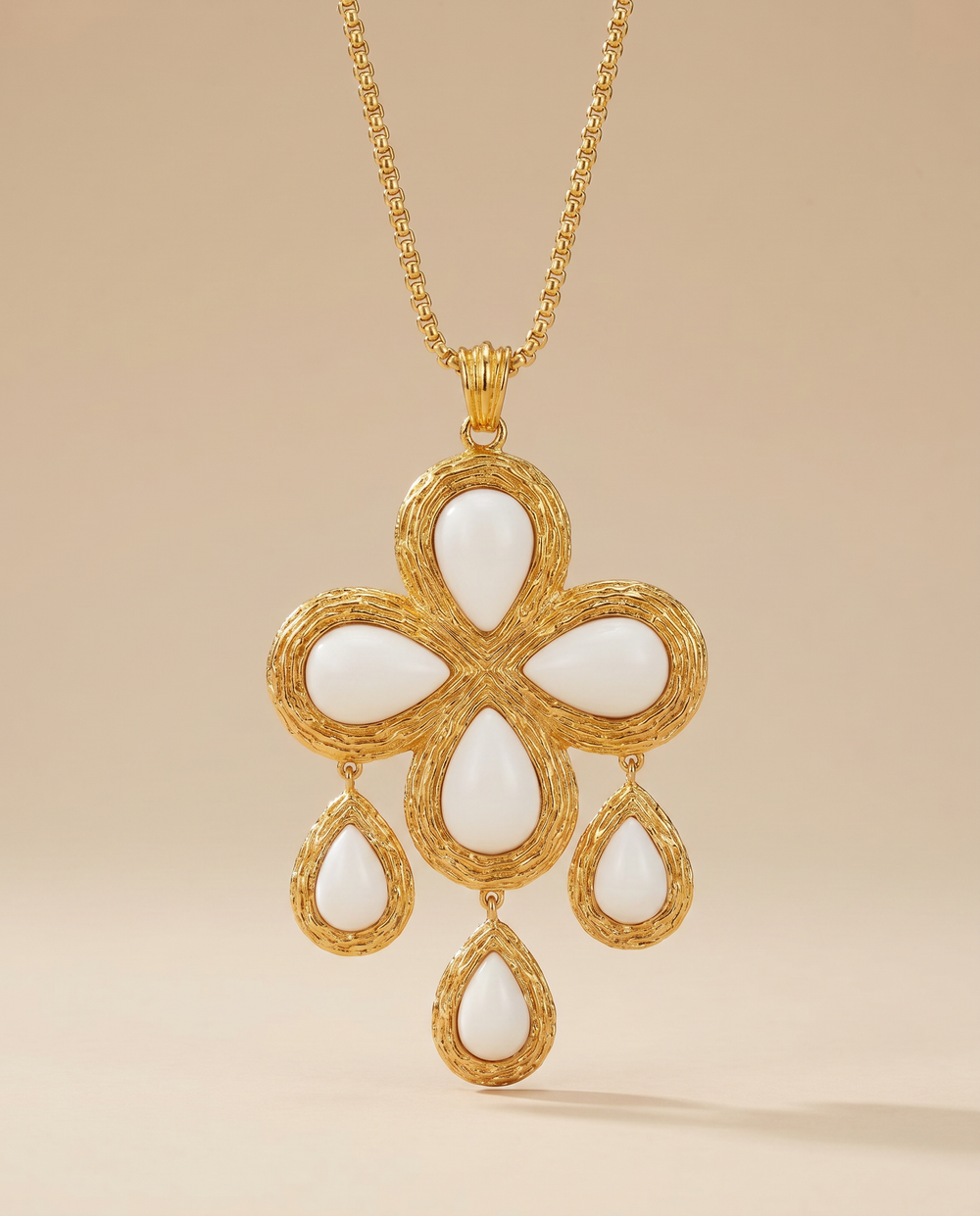Tay White Onyx Set Talia Pendant with Drops