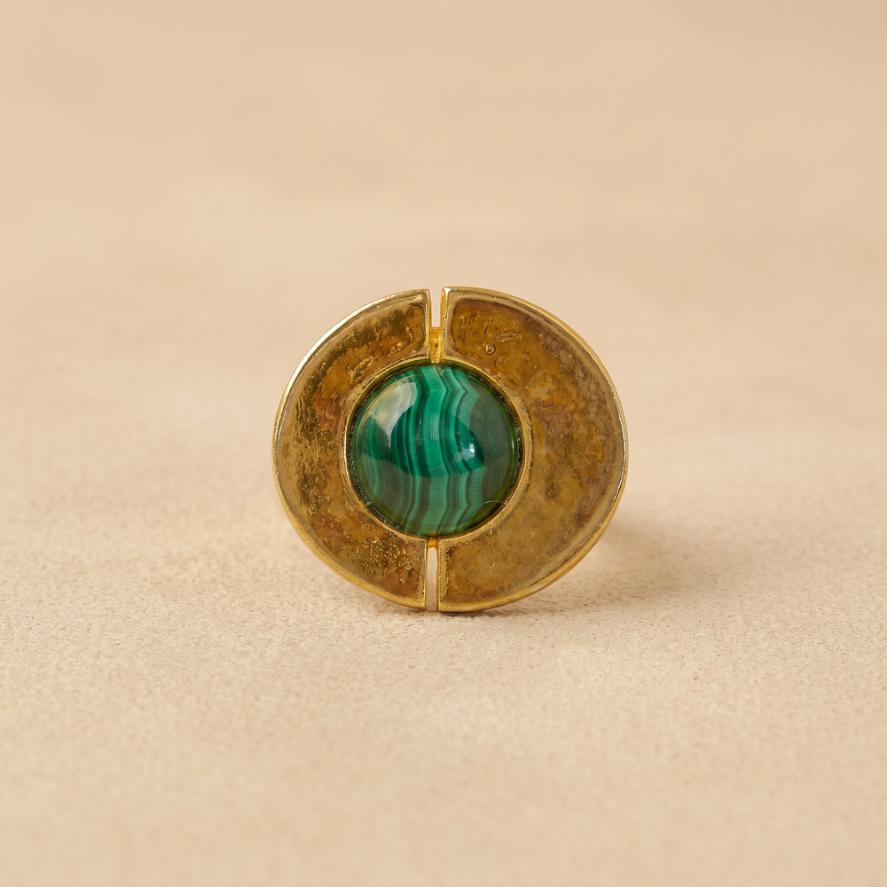 Tay Malachite Set Ovoid Panel Ring