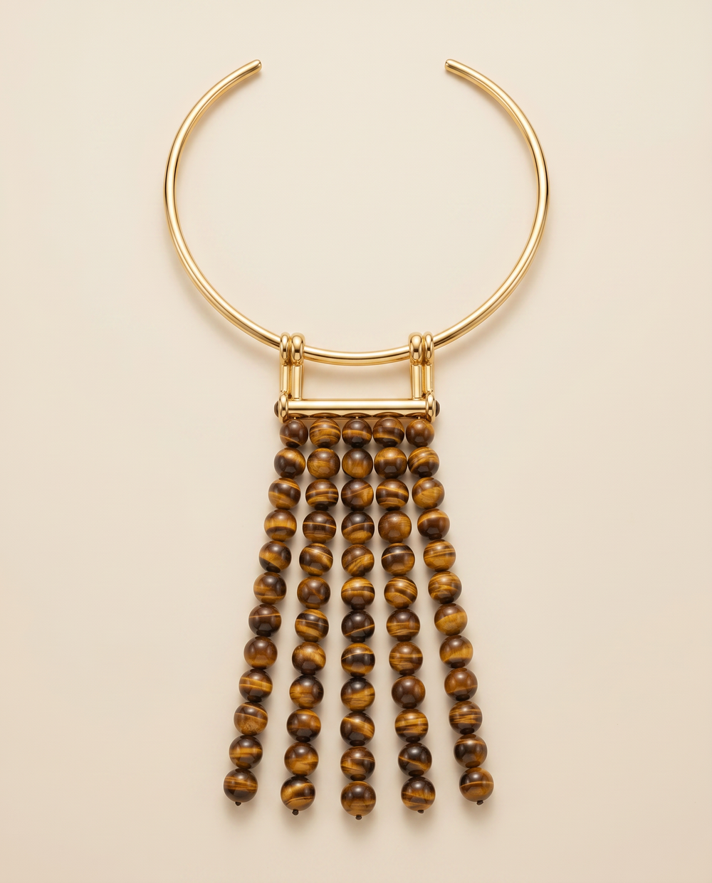 Tay Tiger's Eye Beaded Bib Pendant