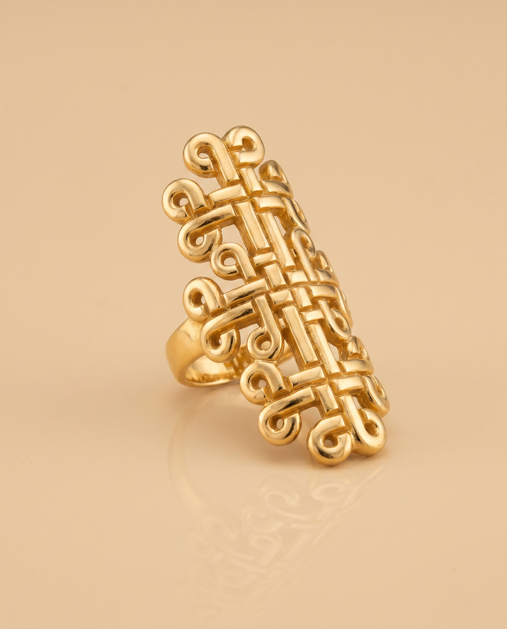 Tay Coptic Motif Panel Ring