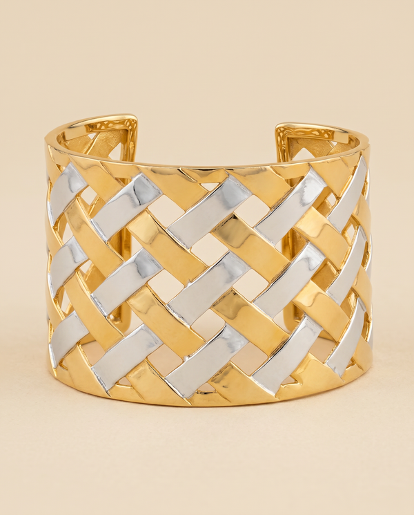 Tay Two-Tone Woven Ribbon Cuff