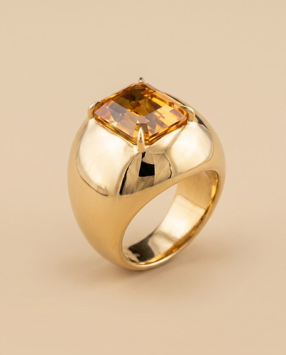 Tay Citrine Polished Bombe Ring