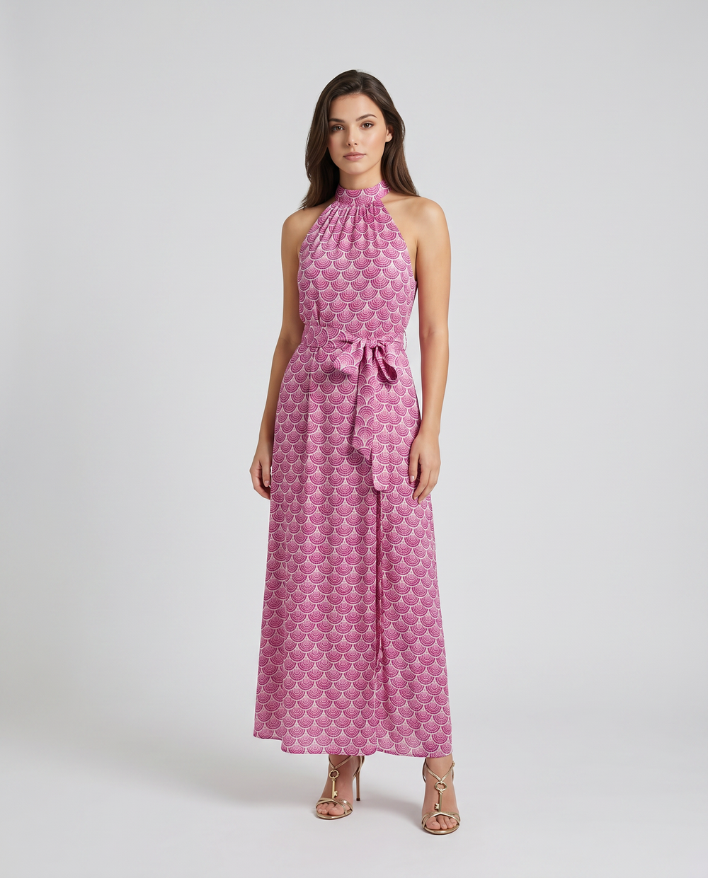 Chantal Dress Silk Peacock Pink