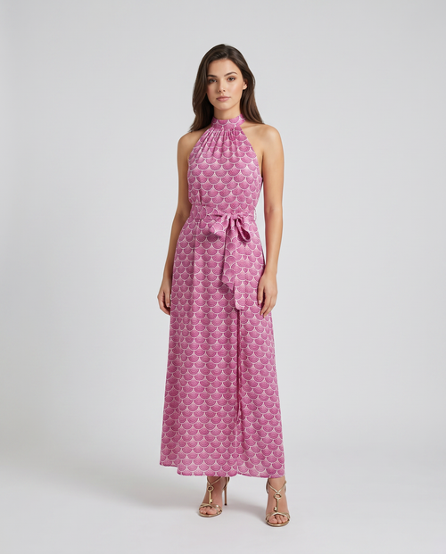 Chantal Dress Silk Peacock Pink