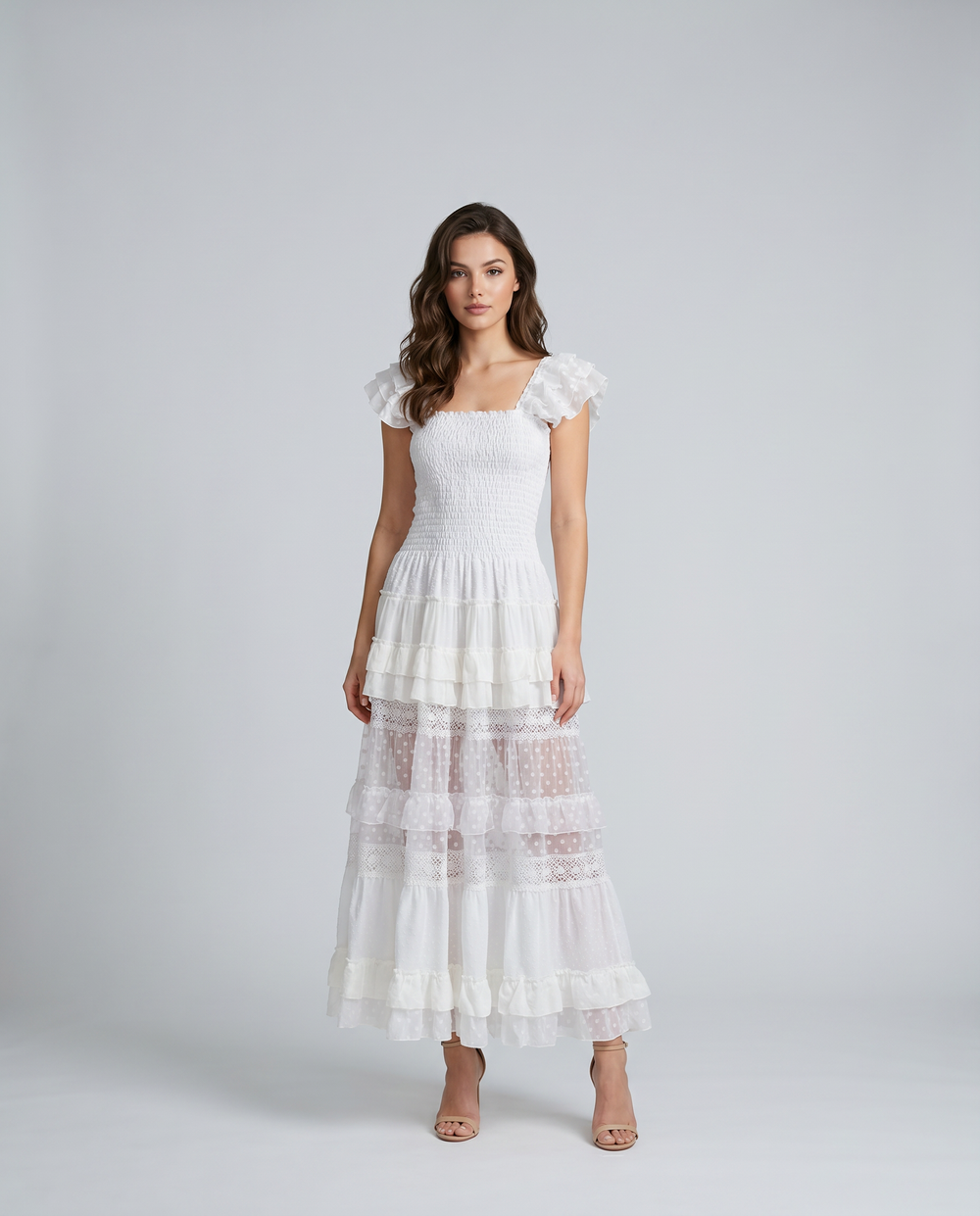 Long Dress White Cotton ref 115D
