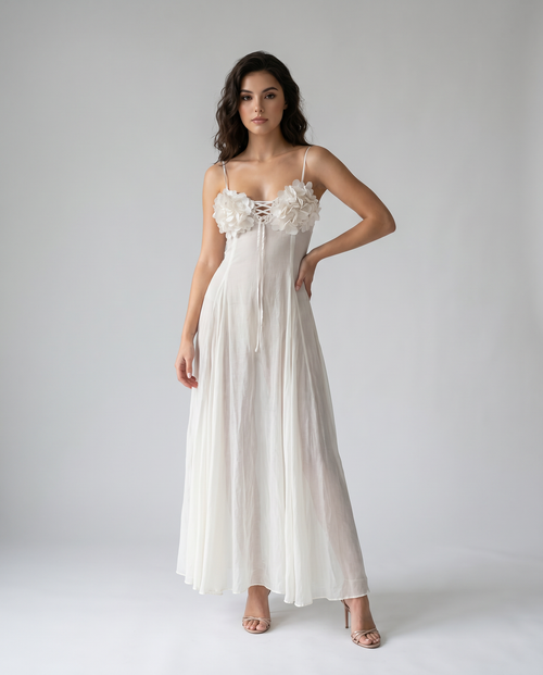 Dress Petals Ecru Cotton ref 301