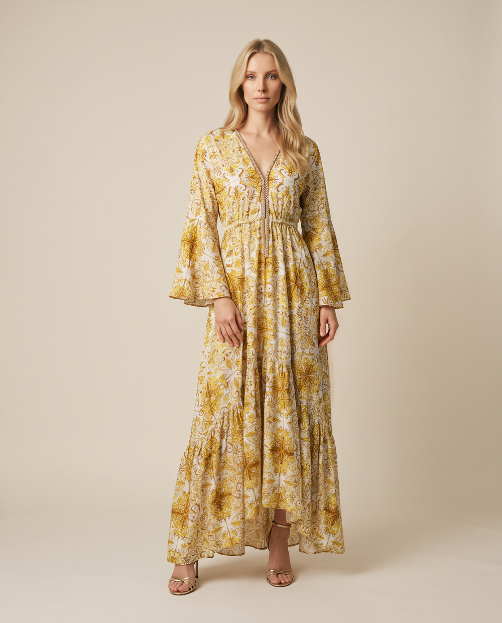 Anna Dress Yellow Mosaic