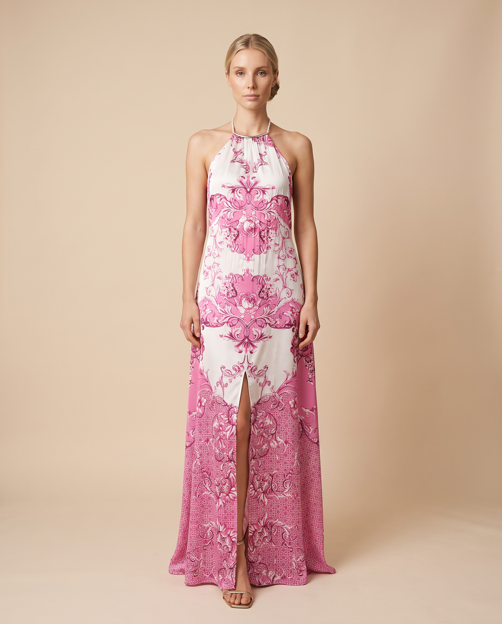 Alesa Chaina silk white and pink by Baccio Couture from Marina St Barth