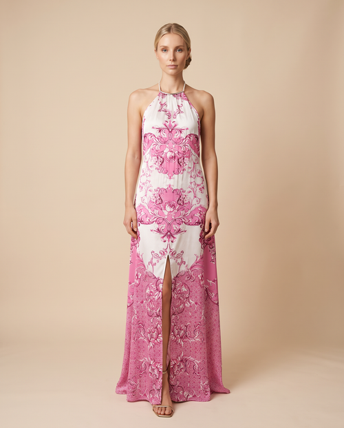 Alesa Chaina silk white and pink
