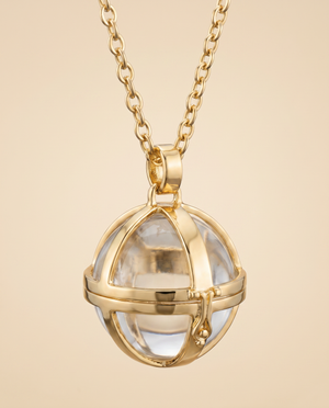Tay Rock Crystal Caged Ball Pendant