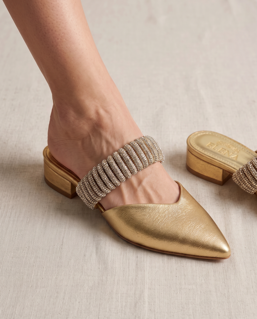 Yelena Livia Gold Mule by Yelena New York from Marina St Barth