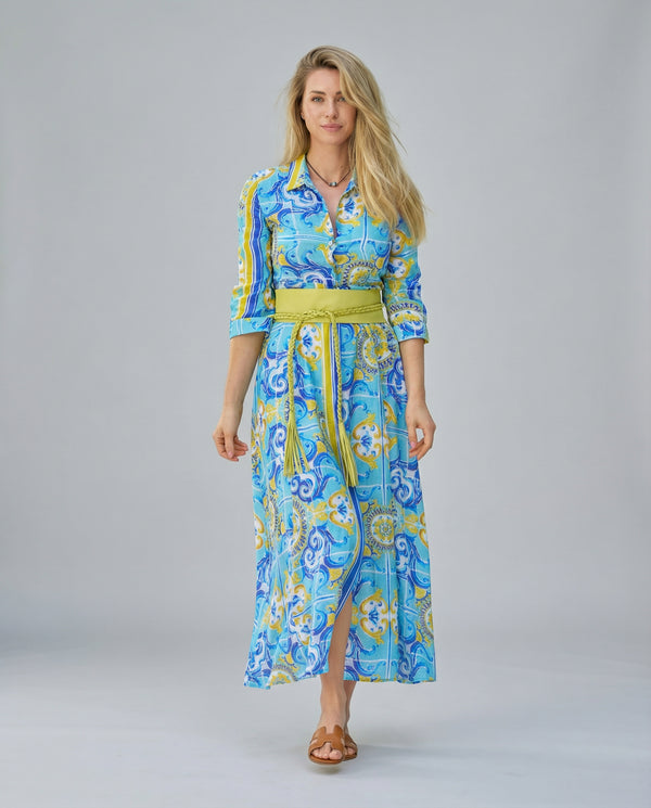 Shirt Dress New Linen Printed