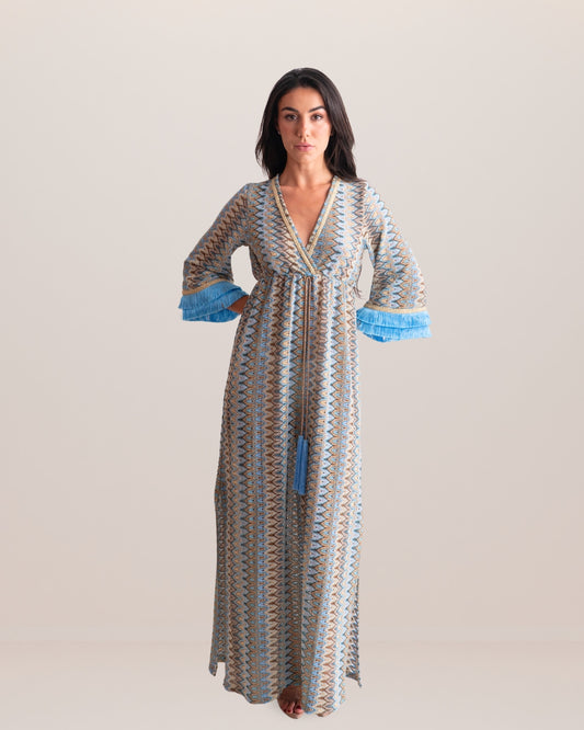 Oriental Long Sleeve Long Dress - Premium Long Dress from Pho Firenze - Just $395! Shop now at Marina St Barth