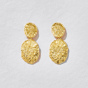Neptune Gold Disc Earrings