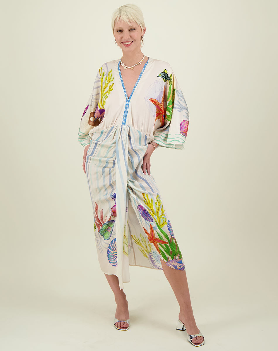 women's kimono dress ME369 Sophia Kimono Dress Magic OCEAN