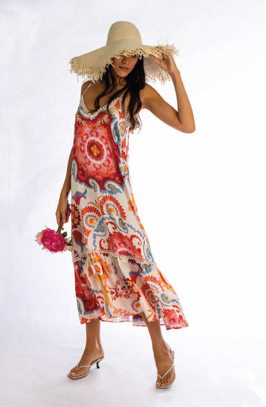 Vanita Rosa  Oly Long Dress Silk Baroque - Premium Long dress from Vanita Rosa - Just $1050! Shop now at Marina St Barth