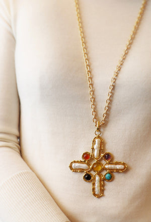 Sylvia Toledano Pendant Croix Baroque - Premium Necklaces from Sylvia Toledano - Just $310! Shop now at Marina St Barth