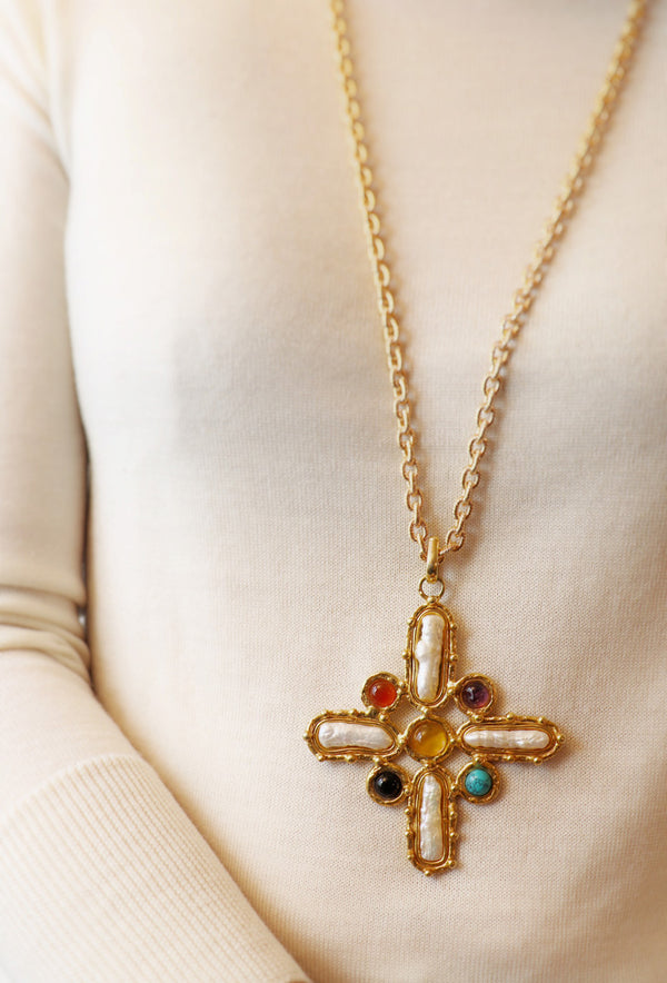 Sylvia Toledano Pendant Croix Baroque - Premium Necklaces from Sylvia Toledano - Just $310! Shop now at Marina St Barth