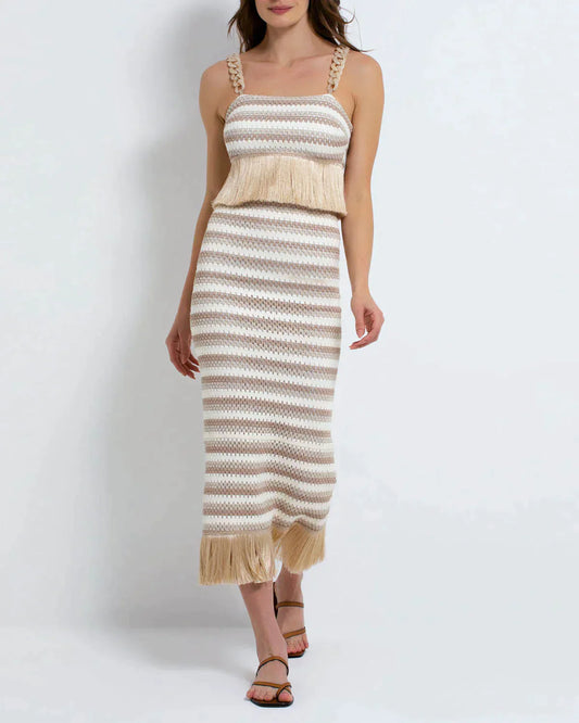PatBo Crochet Striped Maxi Skirt - Premium Long Skirts from Marina St Barth - Just $695.00! Shop now at Marina St Barth