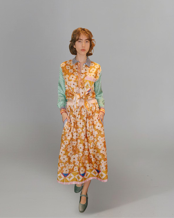 Me369 Layla Printed Midi Skirt by Me 369 from Marina St Barth