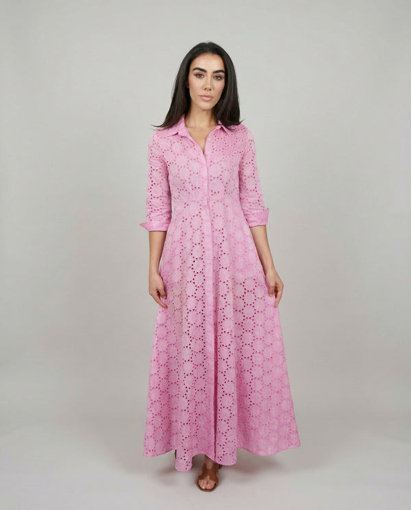 eyelet shirt dress women Avec Les Filles Women's Eyelet Shirtdress - White