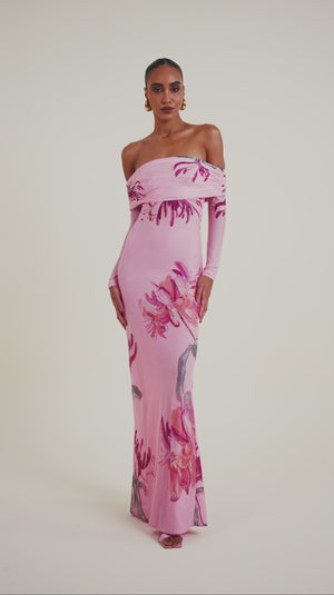 PatBo Honey Flower Tulle Maxi Dress