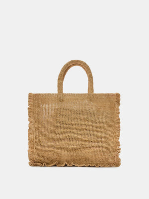 Raffia Volant Mid Tote Natural