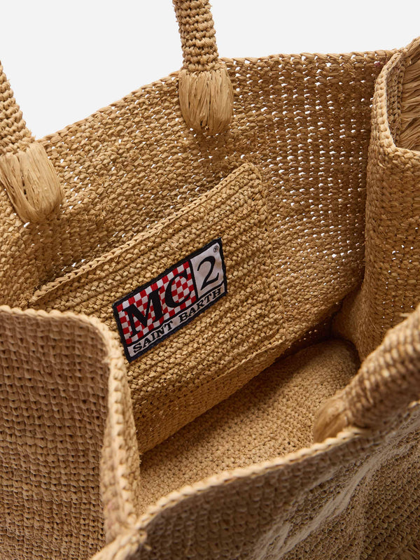 Raffia Volant Mid Tote Natural