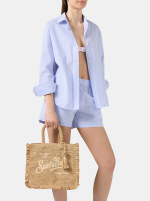 Raffia Volant Mid Tote Natural