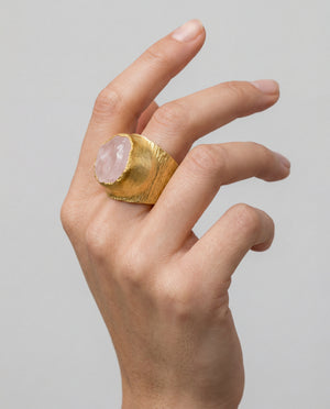 Lassanai Rose Quartz Baby Boss Ring
