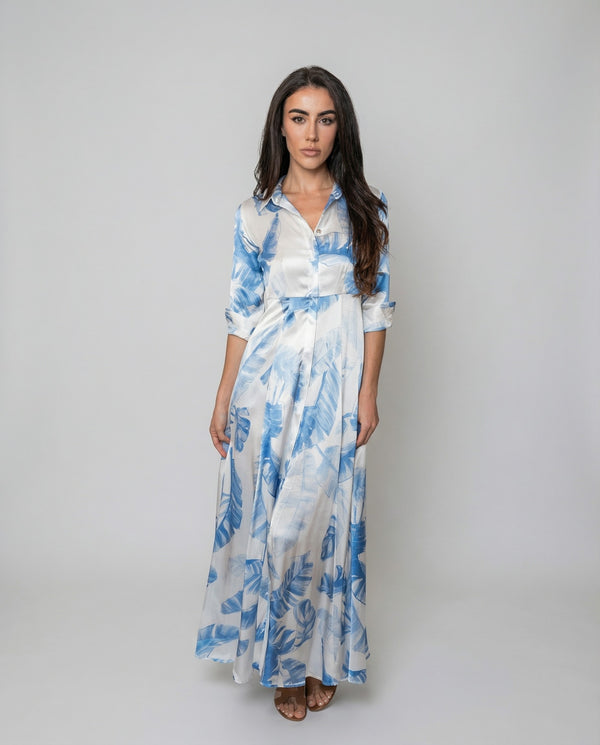 Shirt Dress Silk New | Marina St Barth Banana Blue / XS Shirt Dress Silk New | Marina St Barth Banana Blue / XS