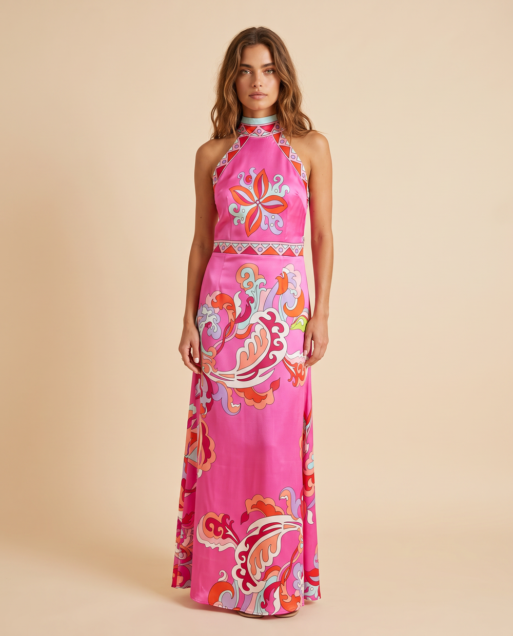 Paris Pink Rococo Silk Dress by Trisha paterson from Marina St Barth