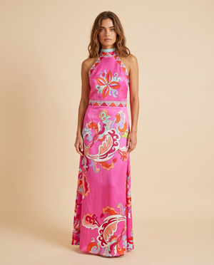 Paris Pink Rococo Silk Dress by Trisha paterson from Marina St Barth