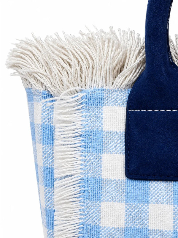 Vanity Mini Tote Gingham Light Blue